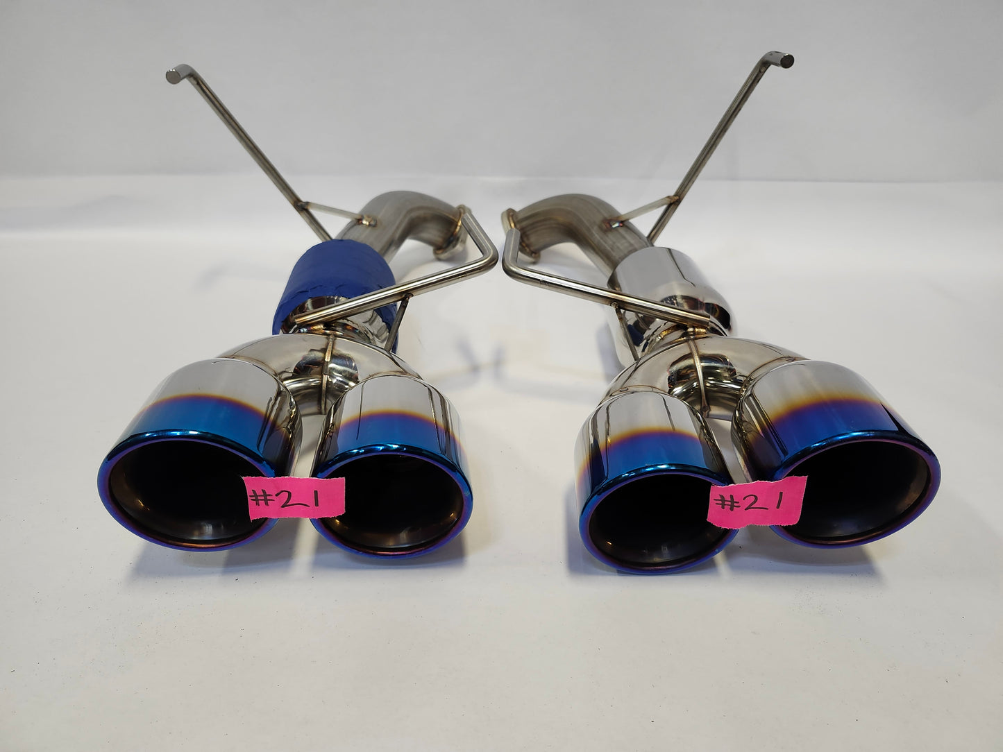 22+ WRX Blemished Muffled AxleBack Exhaust System With Blue Tips #21