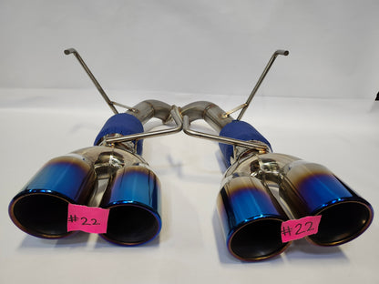 22+ WRX Blemished Muffled AxleBack Exhaust System With Blue Tips #22