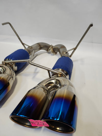 22+ WRX Blemished Muffled AxleBack Exhaust System With Blue Tips #22