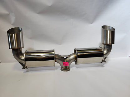 08-16 Mitsubishi Evo X V3 Dual Muffler Exhaust System Blemished #81